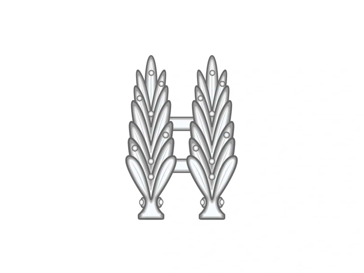 Insignia metálica de Primer Teniente — grande